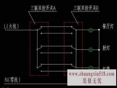 双控开关接线图及电路图原理