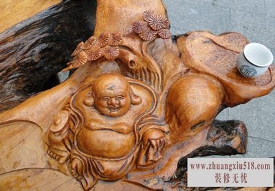 香樟木根雕茶几